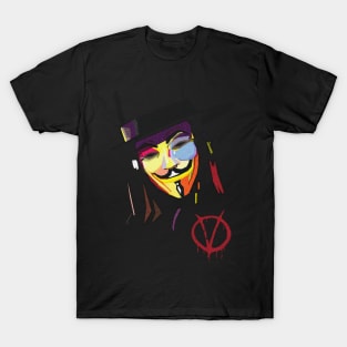 V or A = Violence or Anarcho T-Shirt